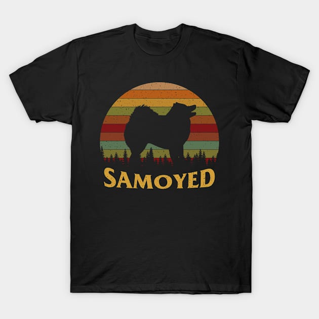 Samoyed Dog Lovers Owners Vintage Retro Pet Mom Dad Gift Ideas T-Shirt by Amzprimeshirt